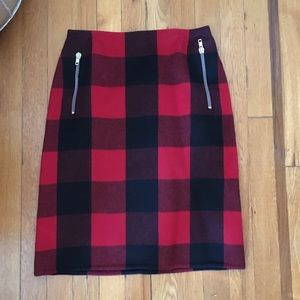 Celine Finition Main Vintage Cashmere Plaid Skirt